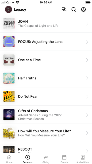 Legacy Christian Church App Screenshot