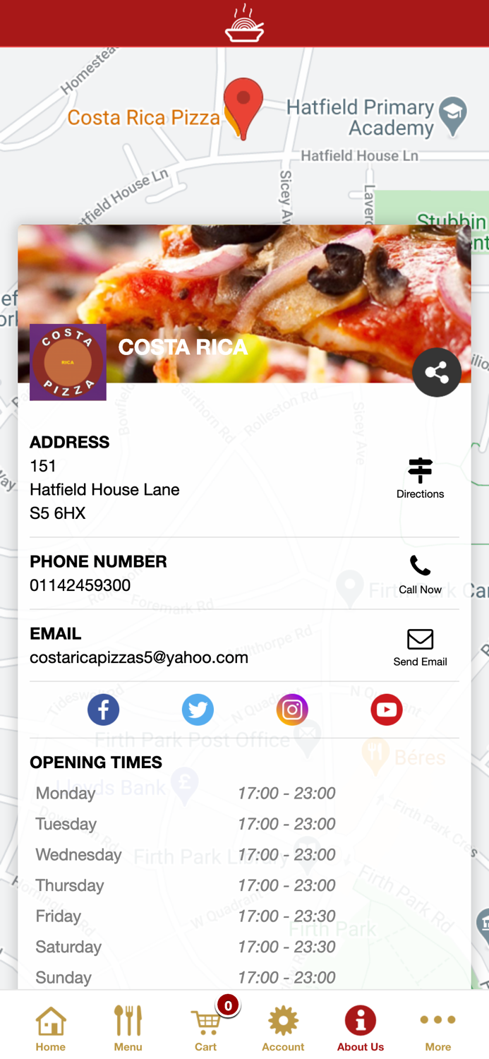 Costa Rica Pizza Sheffield App