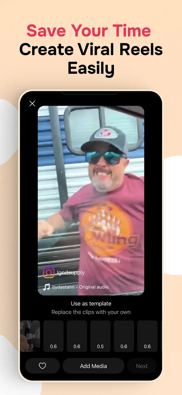 Reel Templates and Maker iOS app screenshot showing feature 3