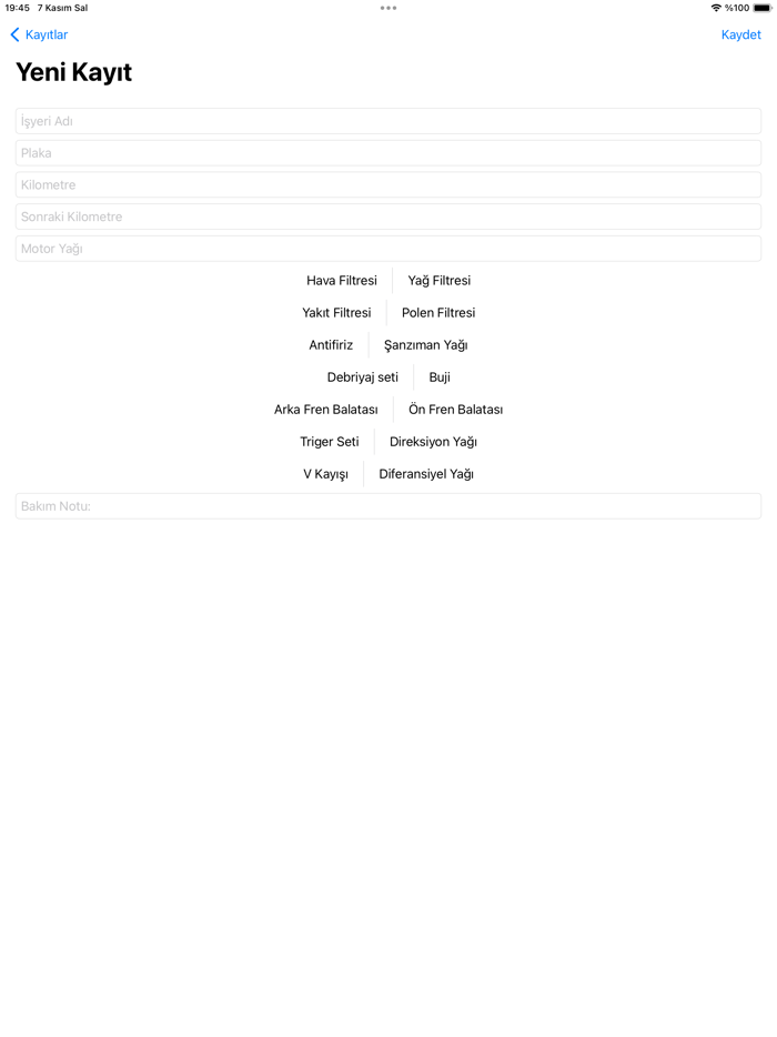 Bakım Kartı Oluşturucu