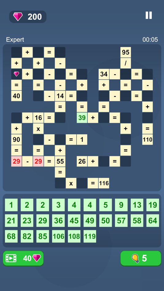 #4. Math Cross Puzzle (iOS) Podle: Tatjana Kolesnik
