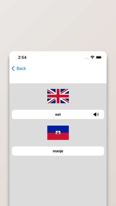 Haitian-English Dictionary Screenshot