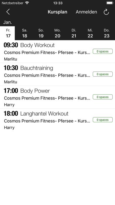 Cosmos Fitness Screenshot