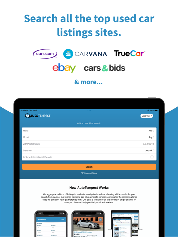 AutoTempest - Car Search iPad screenshot 1 - Shopping app