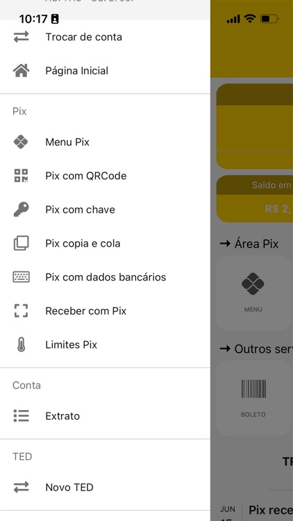 A27: conta, pix, pagamentos