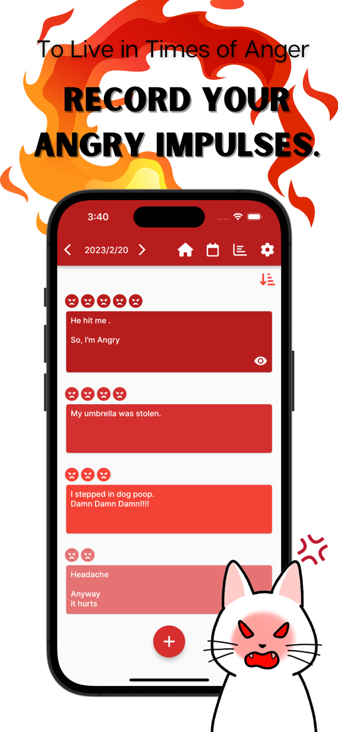 Anger Diary Textangry log app