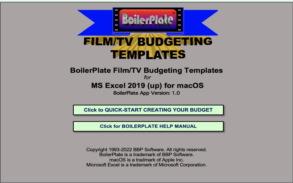 Film TV Budgeting for Excel - 1.0 - (macOS)