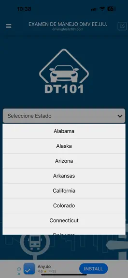 Game screenshot EXAMEN DE MANEJO DMV EE.UU. apk