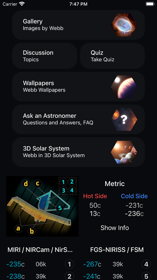 #2. James Webb Tracker (iOS) Podle: KAKHA GIORGASHVILI