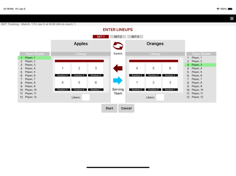 ISET Volleyball E-Scoresheet