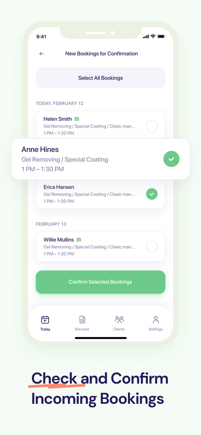 Nail techs scheduling - Sammy