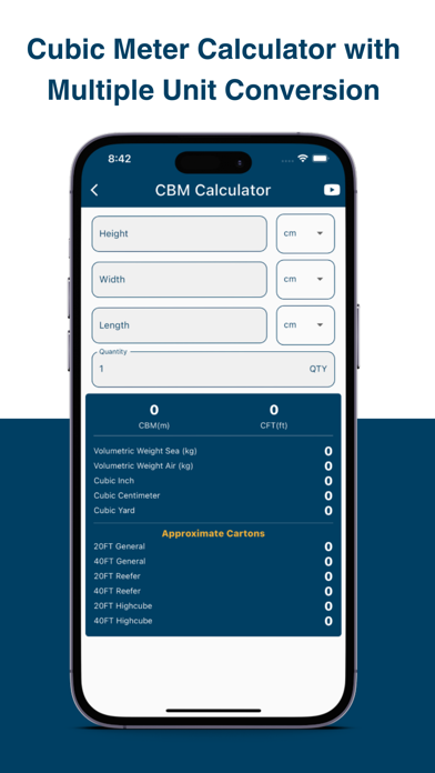 Screenshot 1 of CBM Calculator Pro App