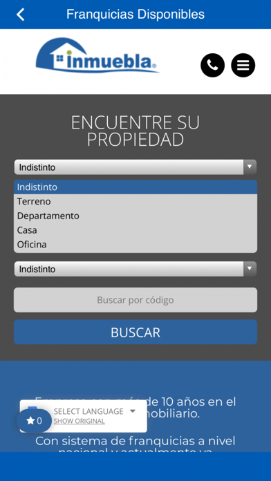 Inmuebla Bienes Raíces Screenshot
