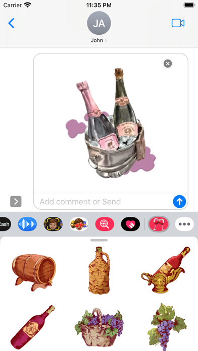 Tasty Wine Stickers Screenshot