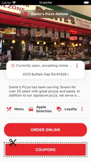 dante’s pizza abilene iphone screenshot 2