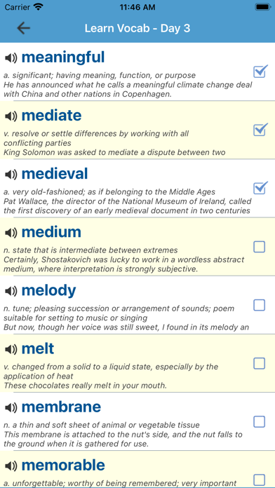 6000 TOEFL Vocabulary Screenshot