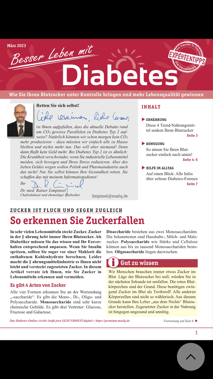 Besser leben mit Diabetes