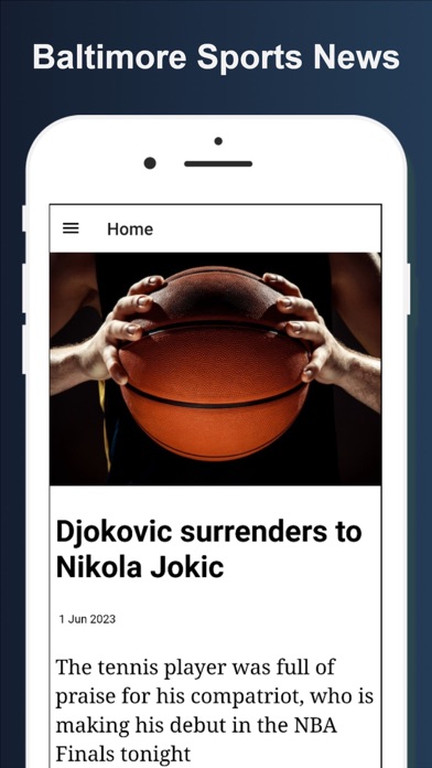 Baltimore Sports News App Screenshot