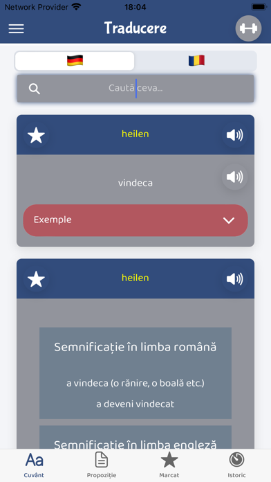 Dicţionar German Român Screenshot