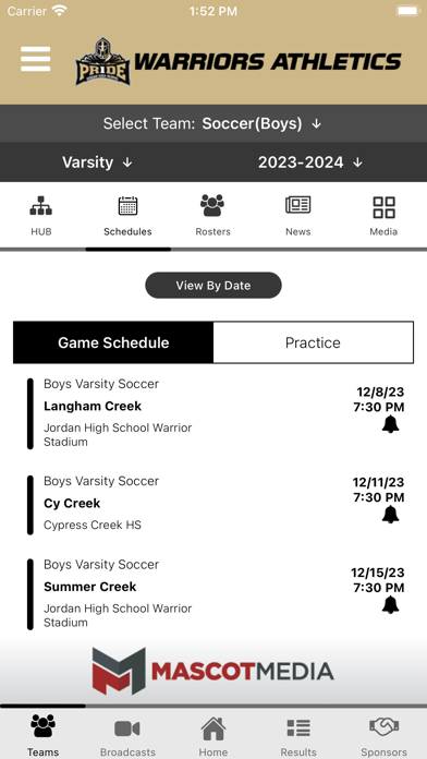 Jordan Warriors Athletics Screenshot