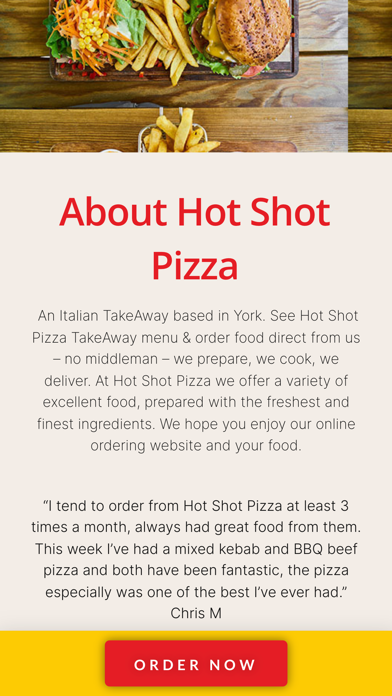 Hot Shot Pizza York Screenshot