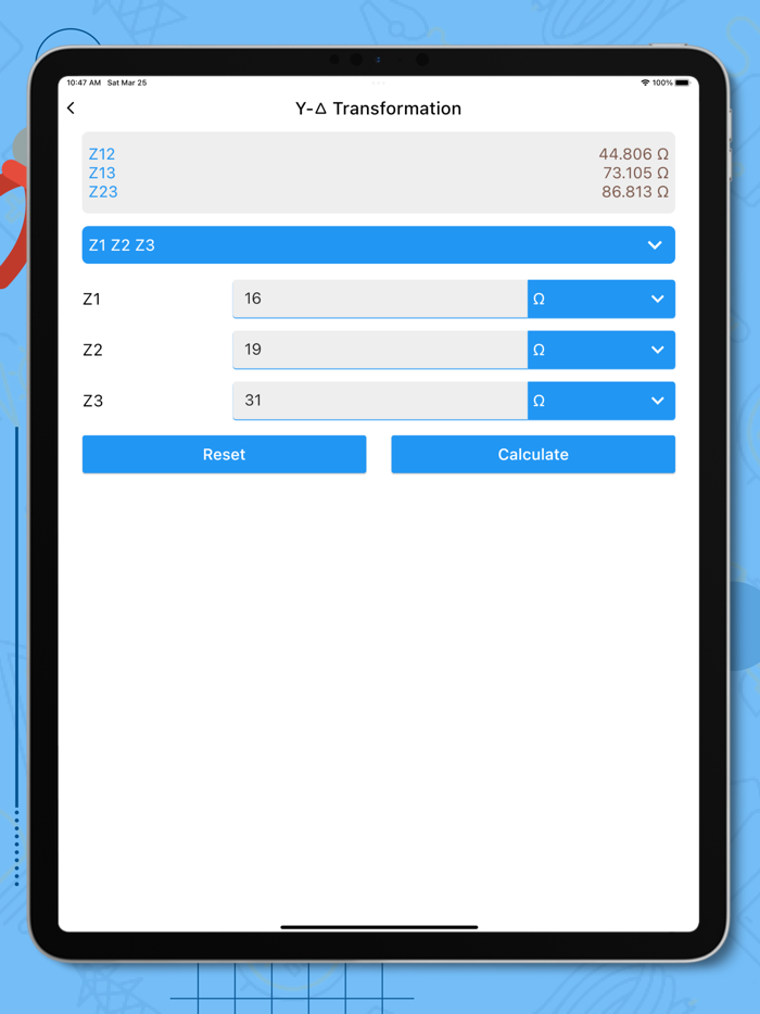 Mobile Electrician Calculator