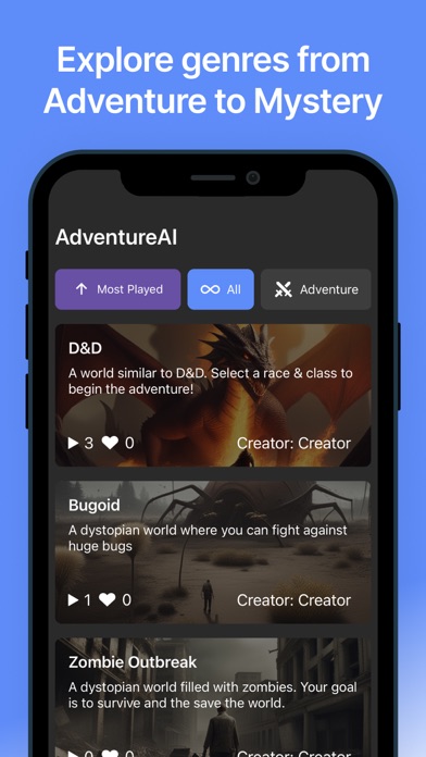 AdventureAI - Text-based RPG Screenshot