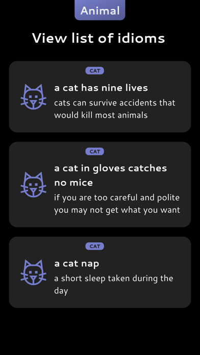 English Animal Idioms Screenshot