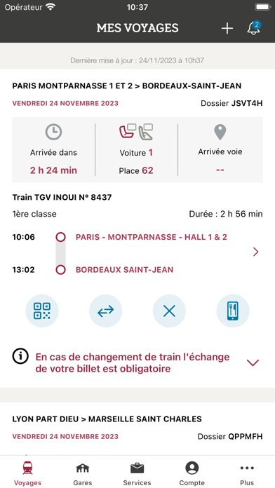 Screenshot #1 pour TGV INOUI PRO