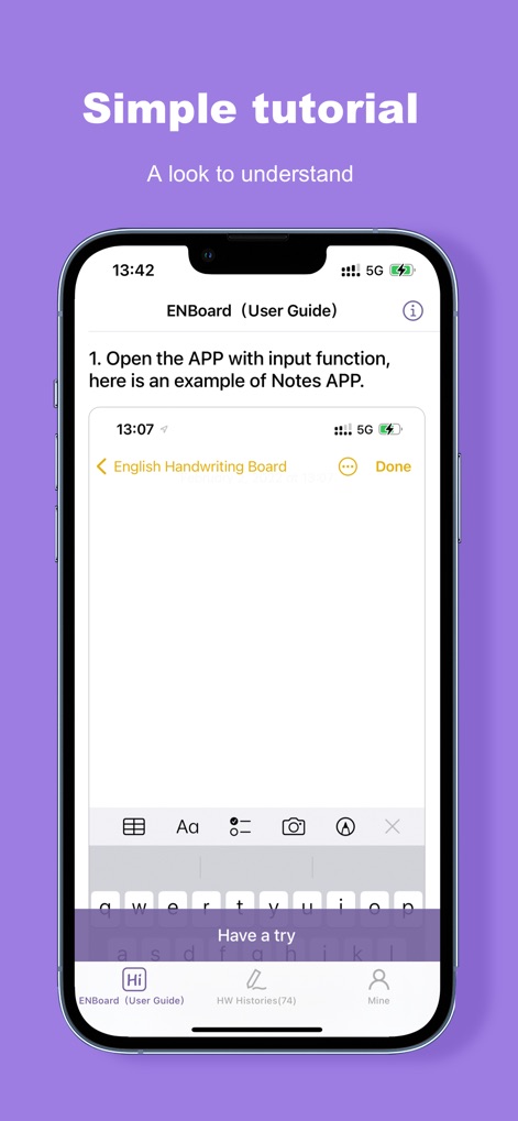 English Handwriting Board - Utilities App | MWM