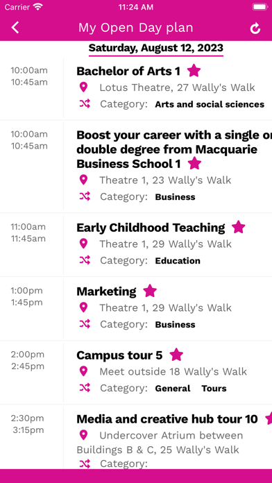 Macquarie University Open Day Screenshot