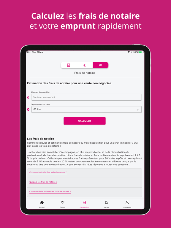 Immonot iPad screenshot 6 - Utilities app
