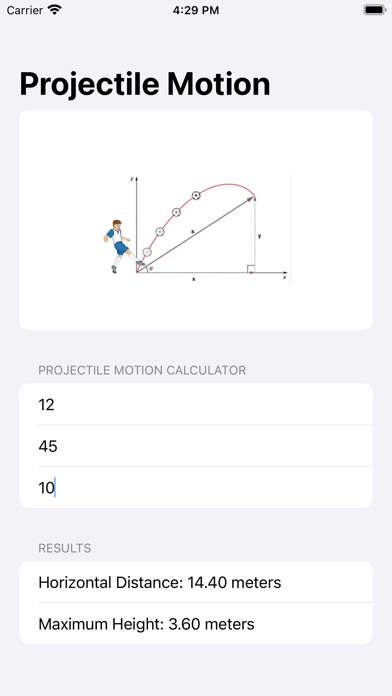 Screenshot #3 pour Cal4ProjectileMotion