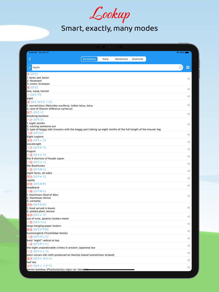 Hachi - Dict to learn Japanese