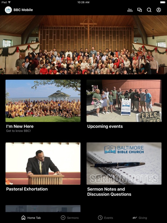 Baltimore Bible Church iPad screenshot 1 - Education app