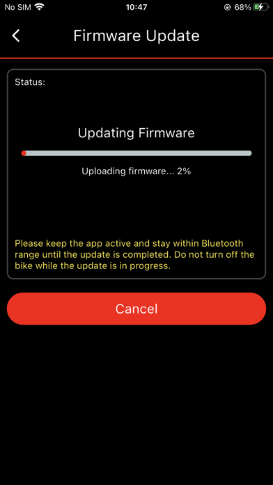 E-bike Firmware Update Screenshot