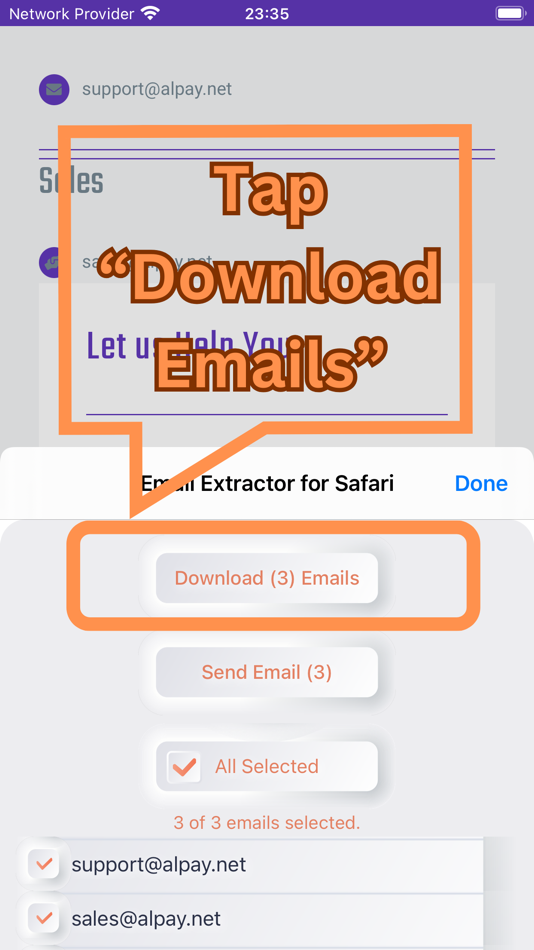 #7. Email Extractor for Safari (macOS) By: Mustafa Alpay