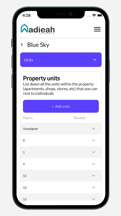 Wadieah: rental management Screenshot
