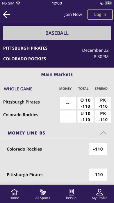 Oneida Casino Sportsbook Screenshot