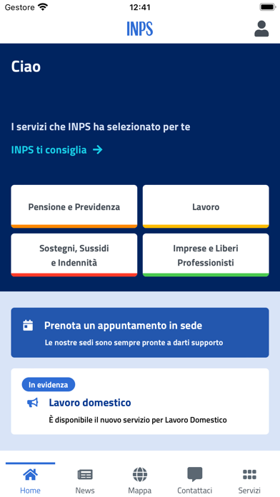 INPS mobile Screenshot