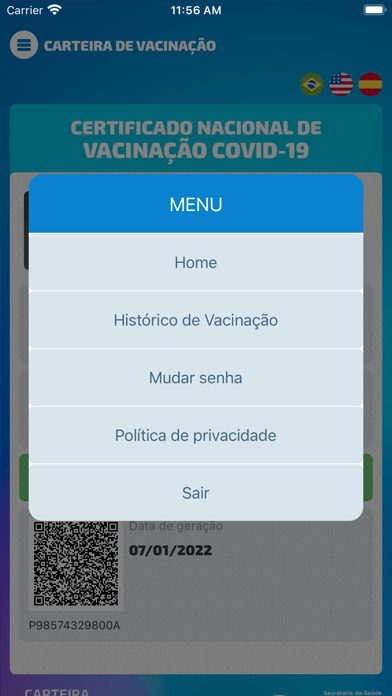 Carteira de Vacinação Digital Screenshot