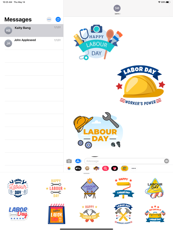 Screenshot #5 pour Labor Day EMojis!