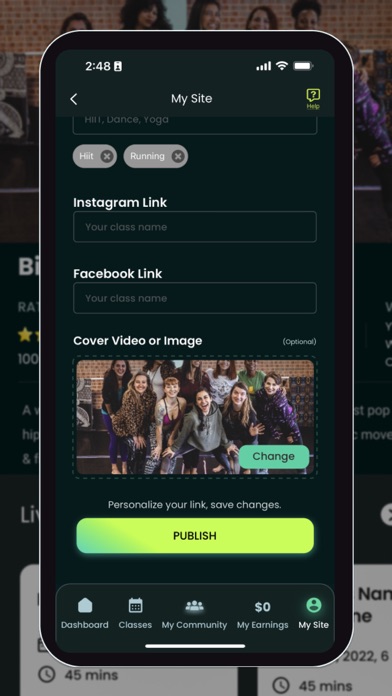 ZOMO.fit - Fitness Creator App Screenshot