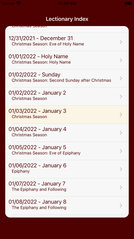 #2. Daily Office Lectionary (iOS) 来自: Jim Coates Computer Programming