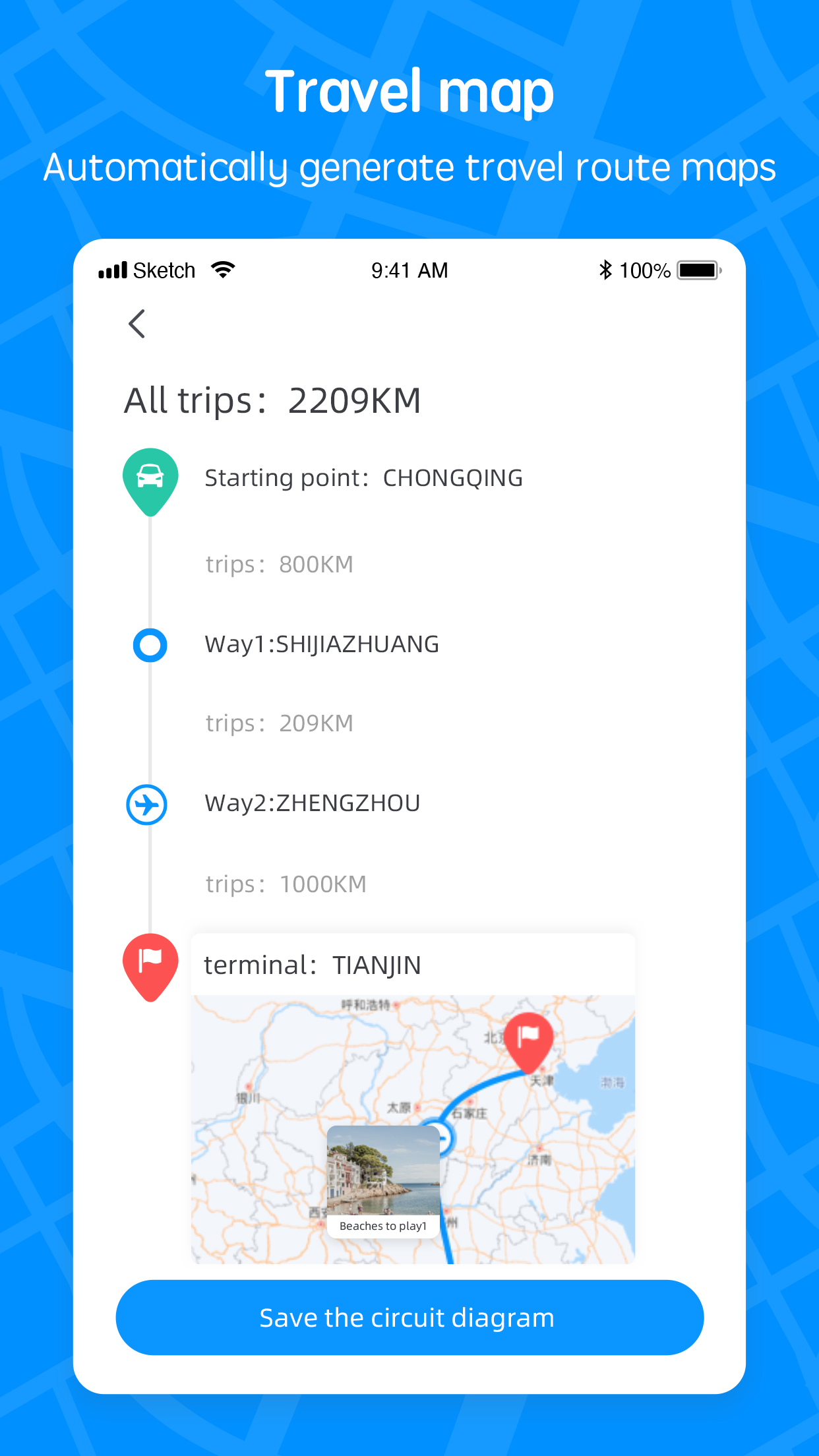 Travel Map:Journeys Route Plan