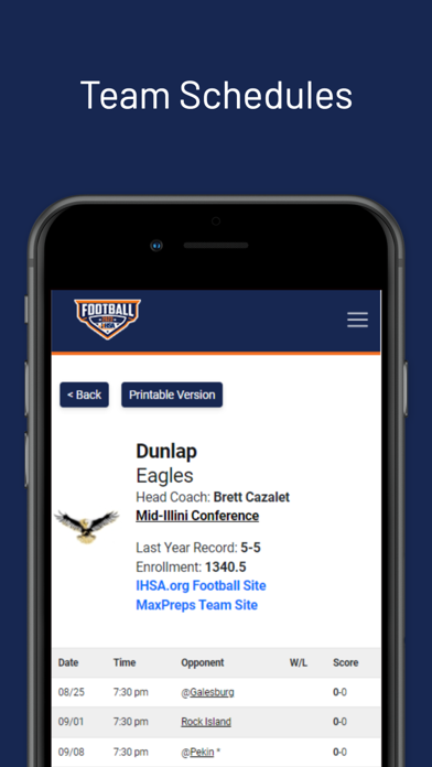 IHSA Football Screenshot