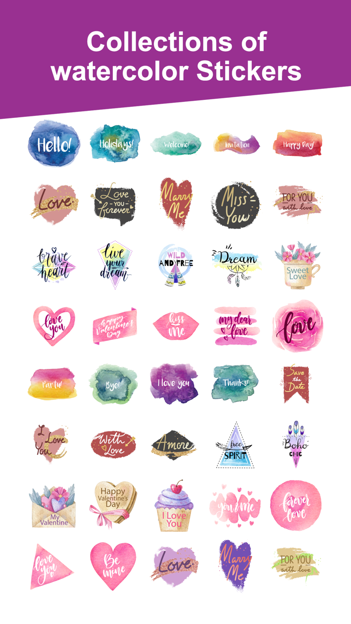 Paint Watercolor Stickers Pack