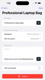 gift idea tracker & organizer iphone screenshot 4
