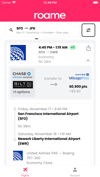 Roame - Award Travel Screenshot