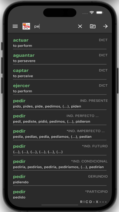 SPANISH VERB CONJUGATION +QUIZ Screenshot